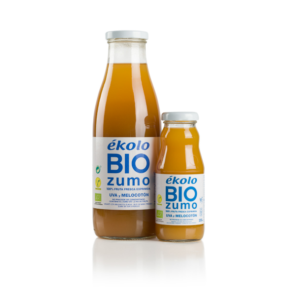 Zumo de MELOCOTÓN UVA Ecológico 100% exprimido Zumo de MELOCOTÓN UVA Ecológico 100% exprimido